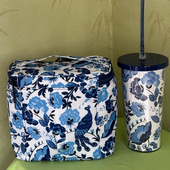 KATE SPADE PEACOCK FLORAL LUNCH TOTE + TUMBLER (SET):NWT - Picture 5 of 14